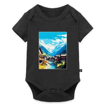 Sölden Österreich Vintage Reiseplakat Souvenir WPA - Baby Premium Kurzarmbody - Schwarz - Vorne