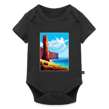 Old Man Of Hoy Scotland Uk Vintage Travel Poster - Baby Premium short-sleeve bodysuit - black - Front