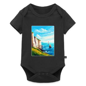 Beachy Head Sussex Vintage Voyage Poster Souvenir - Body à manches courtes Premium Bébé - noir - Devant