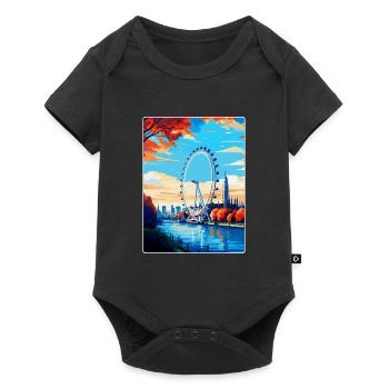London Eye England Uk Vintage Travel Poster WPA - Baby Premium short-sleeve bodysuit - black - Front
