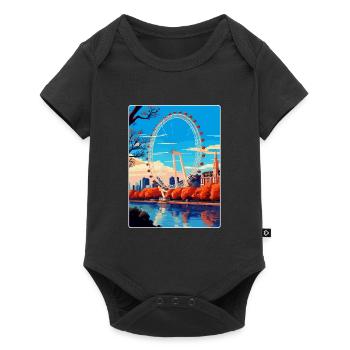 London Eye England Uk Vintage Travel Poster WPA - Baby Premium short-sleeve bodysuit - black - Front