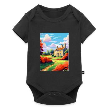 Cotswolds Angleterre Royaume-Uni Affiche de voyage vintage WPA Art - Body à manches courtes Premium Bébé - noir - Devant