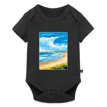 Portstewart Strand Irlande Royaume-Uni Affiche de voyage WPA - Body à manches courtes Premium Bébé - noir - Devant