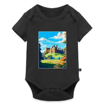 Alnwick Castle England Uk Vintage Reiseposter - Baby Premium Kurzarmbody - Schwarz - Vorne