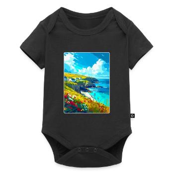 Cornwall England Uk Vintage Travel Poster Souvenir - Baby Premium short-sleeve bodysuit - black - Front