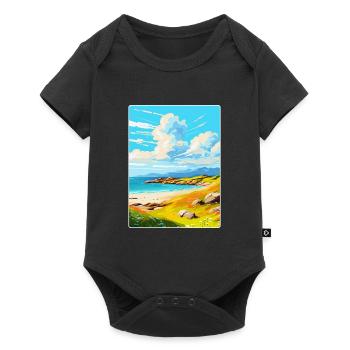 Île de Barra, Écosse, Royaume-Uni, Affiche de voyage vintage - Body à manches courtes Premium Bébé - noir - Devant