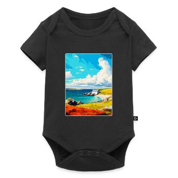 Shetland Écosse Royaume-Uni Affiche de voyage vintage WPA Art - Body à manches courtes Premium Bébé - noir - Devant