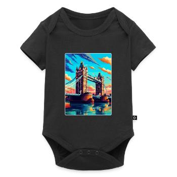 Tower Bridge Angleterre Royaume-Uni Affiche de voyage vintage WPA - Body à manches courtes Premium Bébé - noir - Devant