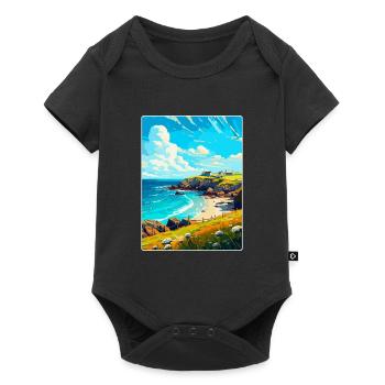 Cornwall England Uk Vintage Travel Poster Souvenir - Baby Premium short-sleeve bodysuit - black - Front