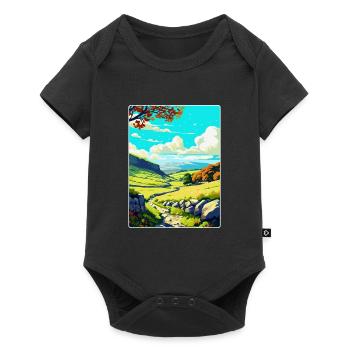 Affiche de voyage du parc national des Yorkshire Dales WPA - Body à manches courtes Premium Bébé - noir - Devant