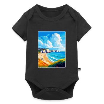 Dover England Uk Vintage Reiseplakat Souvenir - Baby Premium Kurzarmbody - Schwarz - Vorne