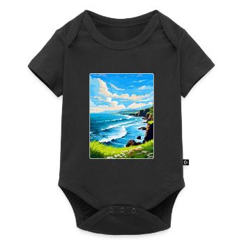 North Coast 500 Écosse Royaume-Uni Affiche de voyage vintage - Body à manches courtes Premium Bébé - noir - Devant