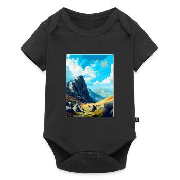 Glyder Fach Pays de Galles Royaume-Uni Affiche de voyage vintage WPA Art - Body à manches courtes Premium Bébé - noir - Devant