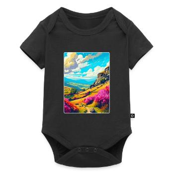 Peak District Nationalpark Vintage Reiseplakat - Baby Premium Kurzarmbody - Schwarz - Vorne