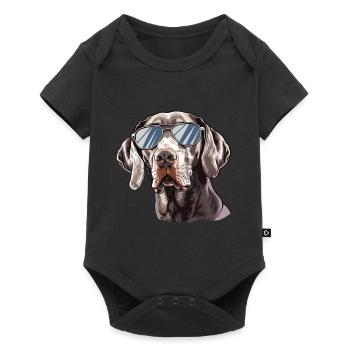 Weimaraner, dog, sunglasses, summer - Baby Premium short-sleeve bodysuit - black - Front