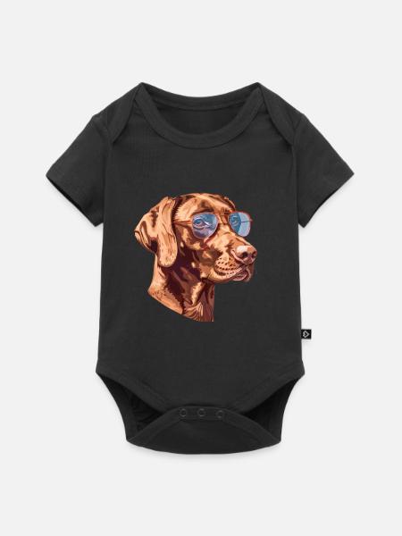 Kurzhaariger Ungarischer Vorstehhund, Vizsla - Baby Premium Kurzarmbody - Schwarz