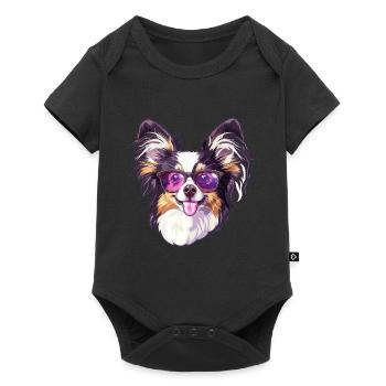 Continental Miniature Spaniel Papillon - Baby Premium short-sleeve bodysuit - black - Front