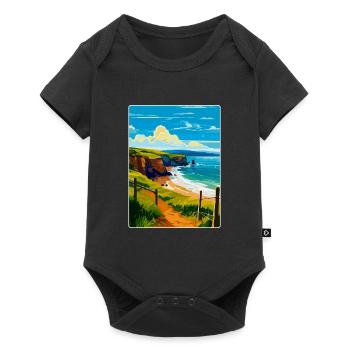 Devon West Country Vintage Reiseposter Souvenir - Baby Premium Kurzarmbody - Schwarz - Vorne