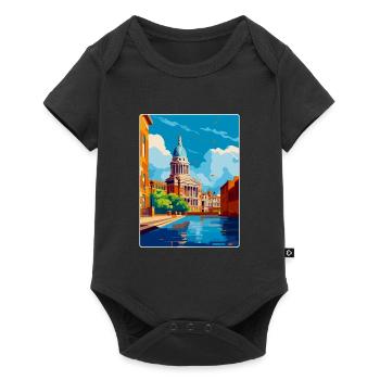 Nottingham Uk Vintage Travel Poster Souvenir WPA - Baby Premium short-sleeve bodysuit - black - Front