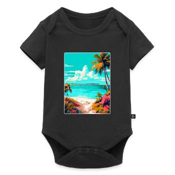 Turks Caicos Islands Caribbean Travel Poster WPA - Baby Premium short-sleeve bodysuit - black - Front