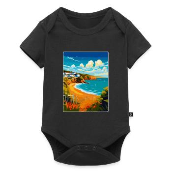 Devon West Country Vintage Reiseposter Souvenir - Baby Premium Kurzarmbody - Schwarz - Vorne