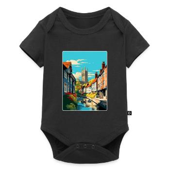 Canterbury England Uk Reiseposter Souvenir WPA - Baby Premium Kurzarmbody - Schwarz - Vorne