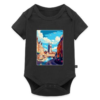 Exeter England Uk Vintage Travel Poster Souvenir - Baby Premium short-sleeve bodysuit - black - Front