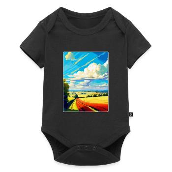Lincolnshire Wolds Vintage Travel Poster Souvenir - Baby Premium short-sleeve bodysuit - black - Front
