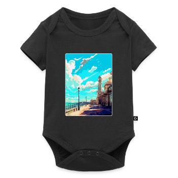 Brighton England Uk Vintage Reise Poster Souvenir - Baby Premium Kurzarmbody - Schwarz - Vorne