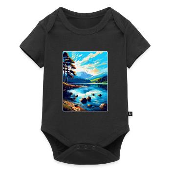 Derwentwater Cumbria Reiseposter Souvenir WPA - Baby Premium Kurzarmbody - Schwarz - Vorne