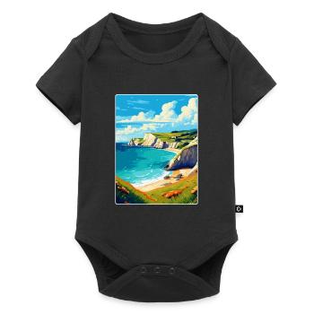 Lulworth Cove, England, Vereinigtes Königreich, Reiseposter, Souvenir - Baby Premium Kurzarmbody - Schwarz - Vorne