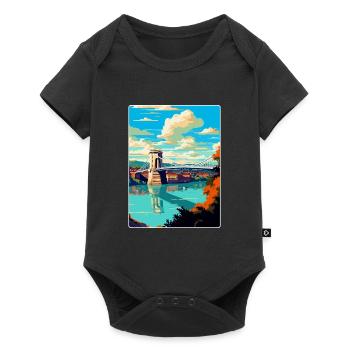 Bristol England Uk Vintage Travel Poster Souvenir - Baby Premium short-sleeve bodysuit - black - Front
