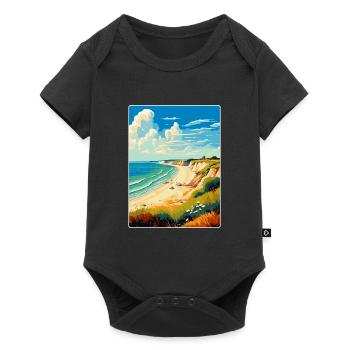 Hengistbury Head Angleterre Royaume-Uni Affiche de voyage souvenir - Body à manches courtes Premium Bébé - noir - Devant