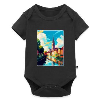 Norwich England Uk Vintage Reise Poster Souvenir - Baby Premium Kurzarmbody - Schwarz - Vorne