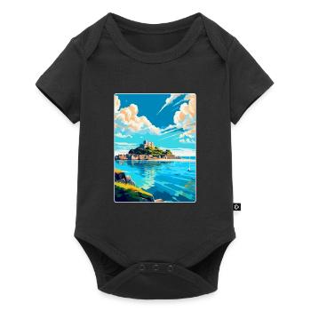 Penzance England Uk Vintage Reise Poster Souvenir - Baby Premium Kurzarmbody - Schwarz - Vorne