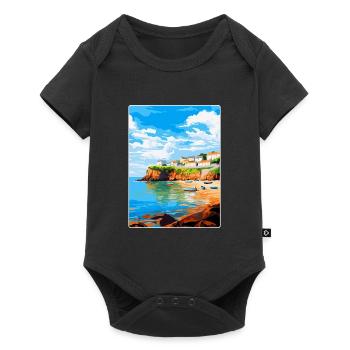 Portscatho Cornwall England Uk Travel Poster WPA - Baby Premium short-sleeve bodysuit - black - Front