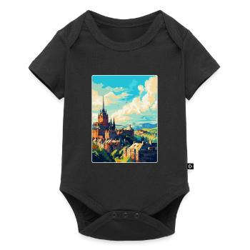 Edinburgh Scotland Uk Travel Poster Souvenir WPA - Baby Premium short-sleeve bodysuit - black - Front