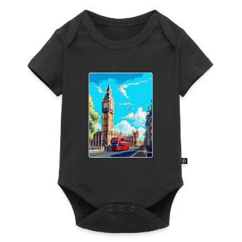Big Ben London England Uk Travel Poster Souvenir - Baby Premium short-sleeve bodysuit - black - Front