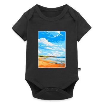 Constantine Bay, Cornwall, England, Vereinigtes Königreich, Reiseposter - Baby Premium Kurzarmbody - Schwarz - Vorne