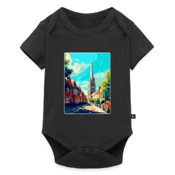 Salisbury England Uk Travel Poster Souvenir WPA - Baby Premium short-sleeve bodysuit - black - Front