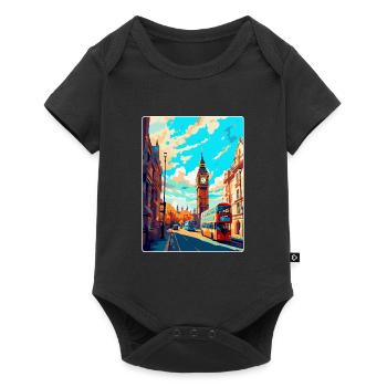 London England Uk Vintage Travel Poster Souvenir - Baby Premium short-sleeve bodysuit - black - Front