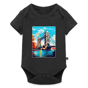 Tower Bridge Angleterre Royaume-Uni Affiche de voyage Souvenir WPA - Body à manches courtes Premium Bébé - noir - Devant