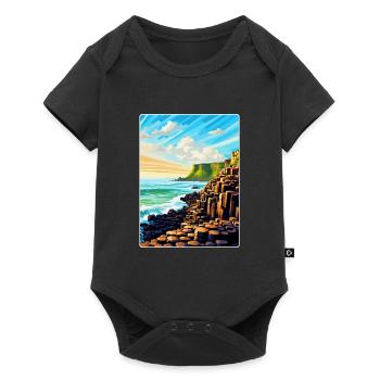Giant Causeway Irland Uk Reiseposter Souvenir - Baby Premium Kurzarmbody - Schwarz - Vorne