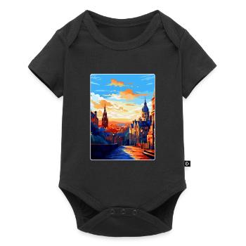 Edinburgh Scotland Uk Travel Poster Souvenir WPA - Baby Premium short-sleeve bodysuit - black - Front