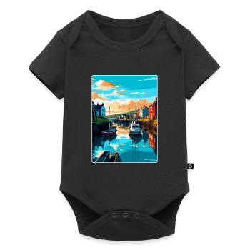 Kingsbridge England Uk Travel Poster Souvenir WPA - Baby Premium short-sleeve bodysuit - black - Front