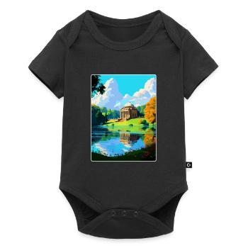Stourhead Somerset Vintage Travel Poster Souvenir - Baby Premium short-sleeve bodysuit - black - Front