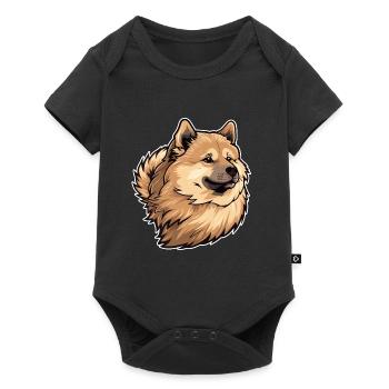 Eurasier Dog Dog Head - Baby Premium short-sleeve bodysuit - black - Front