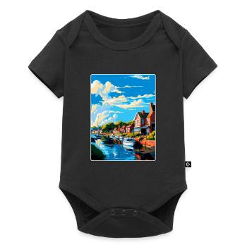 Woodbridge England Uk Reiseposter Souvenir WPA - Baby Premium Kurzarmbody - Schwarz - Vorne