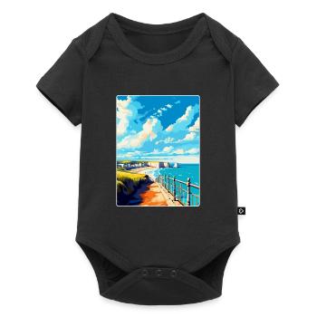 Eastbourne Sussex Vintage Travel Poster Souvenir - Baby Premium short-sleeve bodysuit - black - Front