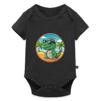 Dinosaur Funny Cartoon Summer Beach Sunglasses - Baby Premium short-sleeve bodysuit - black - Front
